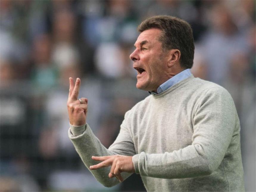 Gladbach-Trainer Dieter Hecking fordert nach der Klatsche in Dortmund Wiedergutmachung. Foto: Bernd Thissen