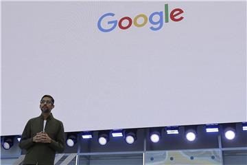 Google-Chef Sundar Pichai spricht bei der Entwicklungskonferenz Google I/O in Mountain View. Foto: Jeff Chiu/AP