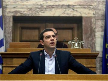 Griechenlands Regierungschef Tsipras im Parlament in Athen. Foto: Alexandros Vlachos
