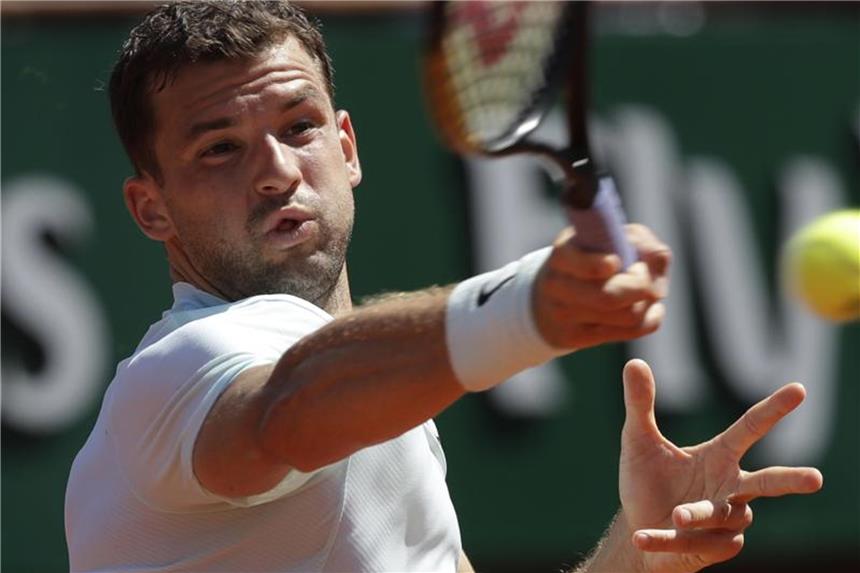 Erste Mitfavoriten weiter - Nadal greift Montag ein Grigor Dimitrow setzte sich in der ersten Runde klar mit 3:0 in Sätzen gegen den Ägypter Mohamed Safwat durch. Foto: Alessandra Tarantino/AP