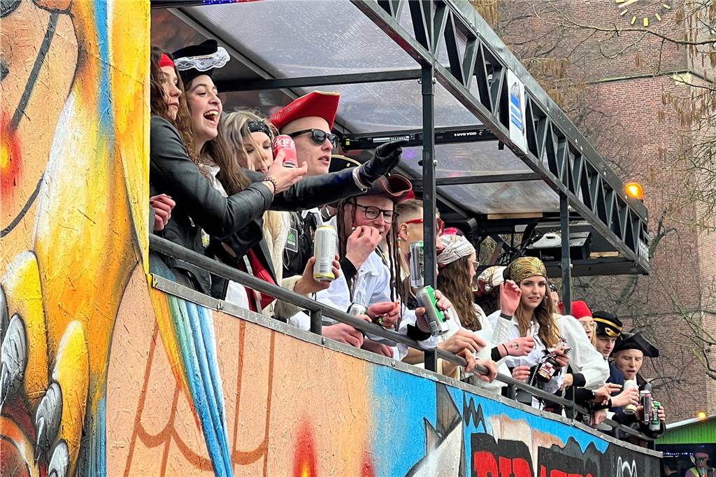 Gute Laune beim Karnevalsumzug in Südlohn.