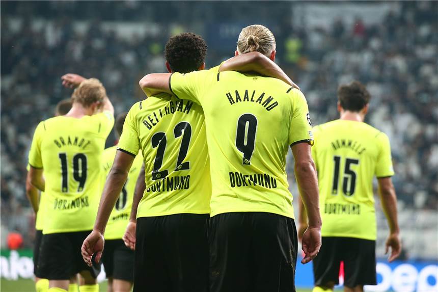 Nach Sieg gegen Besiktas: BVB-Matchwinner lässt sogar Haaland staunen Haben das BVB-Spiel in Istanbul entschieden: Jude Bellingham (l.) und Erling Haaland.