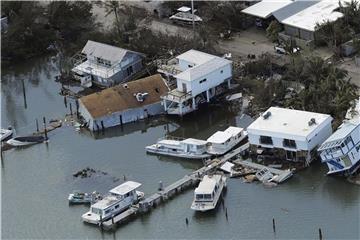 Häuser und Boote sind in Key West stark beschädigt. Mit Urgewalt war Hurrikan „Irma“ im September 2017 über Florida hinweggezogen und hatte schwere Überflutungen und Sturmschäden mit sich gebracht. Foto: Chris O'meara