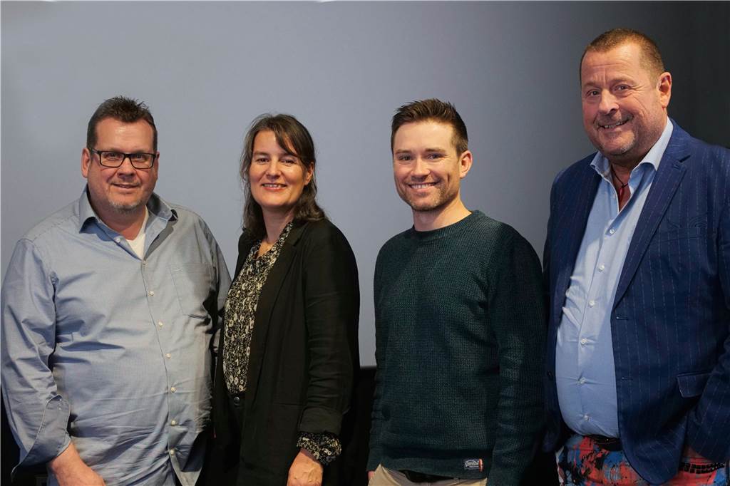 „Kalle Kosmonaut“: Filmemacher begleiten Kind zehn Jahre lang Halbzeit beim 32. Kinofest war am Freitag für die Verantwortlichen des Kinofests: (v.l.) Lutz Nennmann, Veranstalter und Cineworld-Chef, Sonja Hofmann, künstlerische Leiterin, Max Biela, operative Leitung, und Meinolf Thies, Cineworld-Chef und Veranstalter.
