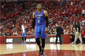 Har Probleme mit dem Knie: Oklahomas Russell Westbrook. Foto: David J. Phillip