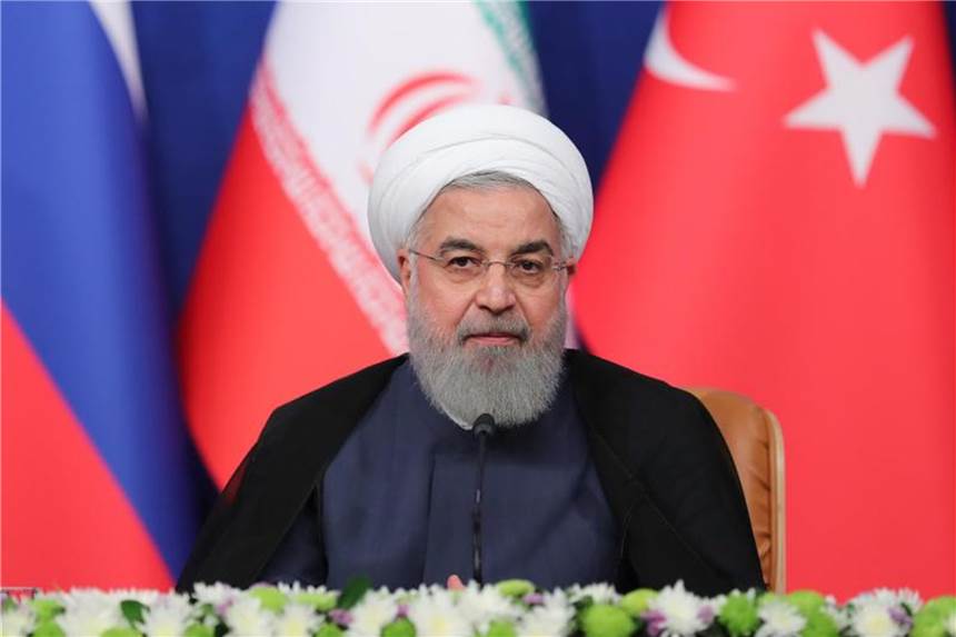 Hassan Ruhani, Präsident des Iran, bei einer Pressekonferenz. Foto: Iranian Presidency office