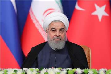 Hassan Ruhani, Präsident des Iran, bei einer Pressekonferenz. Foto: Iranian Presidency office