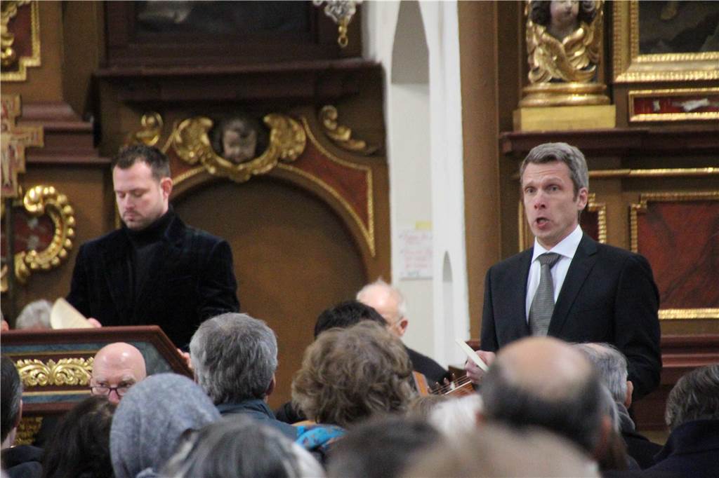 Johannespassion mit Motettenkreis: Eindrucksvolle Arien füllten Klosterkirche Henning Jendritza (Tenor, links) und Christian Walter (Bass) füllten mit ihren Stimmen die Klosterkirche in Werne.