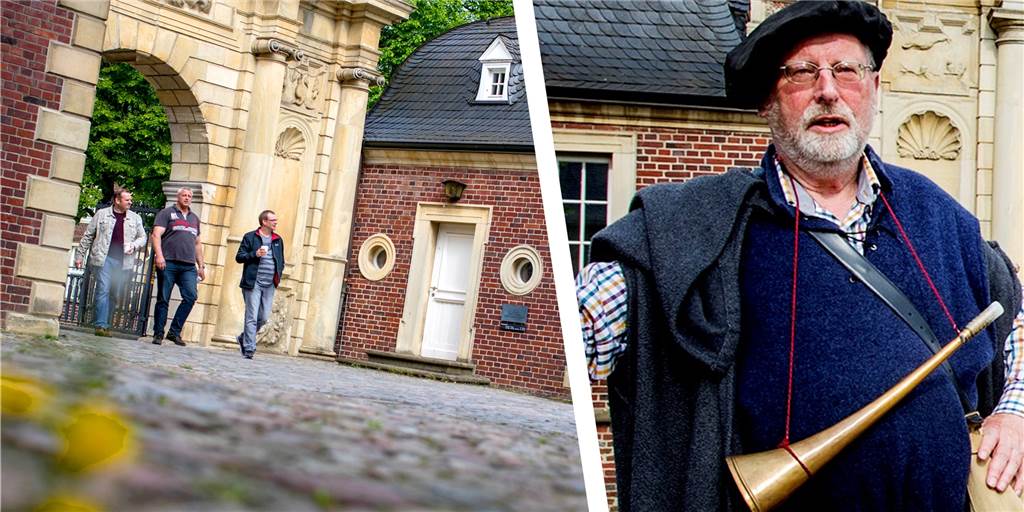 120 Jahre: Heimatverein Ahaus kommt am Sonntag aus der Corona-Pause Hermann Volmer im Kostüm des Nachtwächters soll am Sonntag durch das Schloss führen. Der Heimatverein Ahaus hat seinen Tag der offenen Tür und die Feier zum 120-jährigen Bestehen mit dem Schlösser- und Burgentag zusammengelegt.