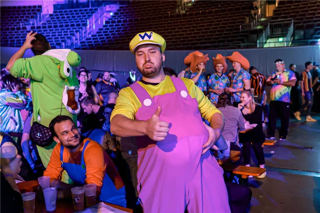 Hier die Videospielfigur Wario aus dem Nintendo-Universum.
