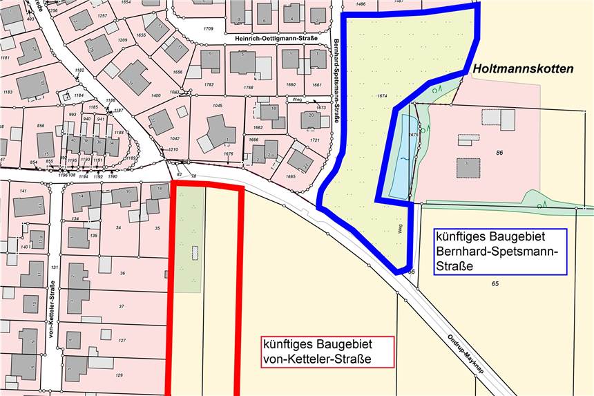 Baugrundstücke in Herbern: Bewerbungsfrist endet bald Hier liegen die beiden Baugebiete in Herbern.