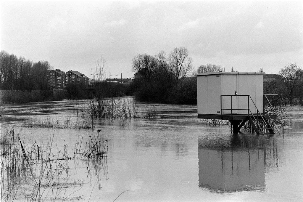 Hochwasser am Zufluss von Lippe und Seseke