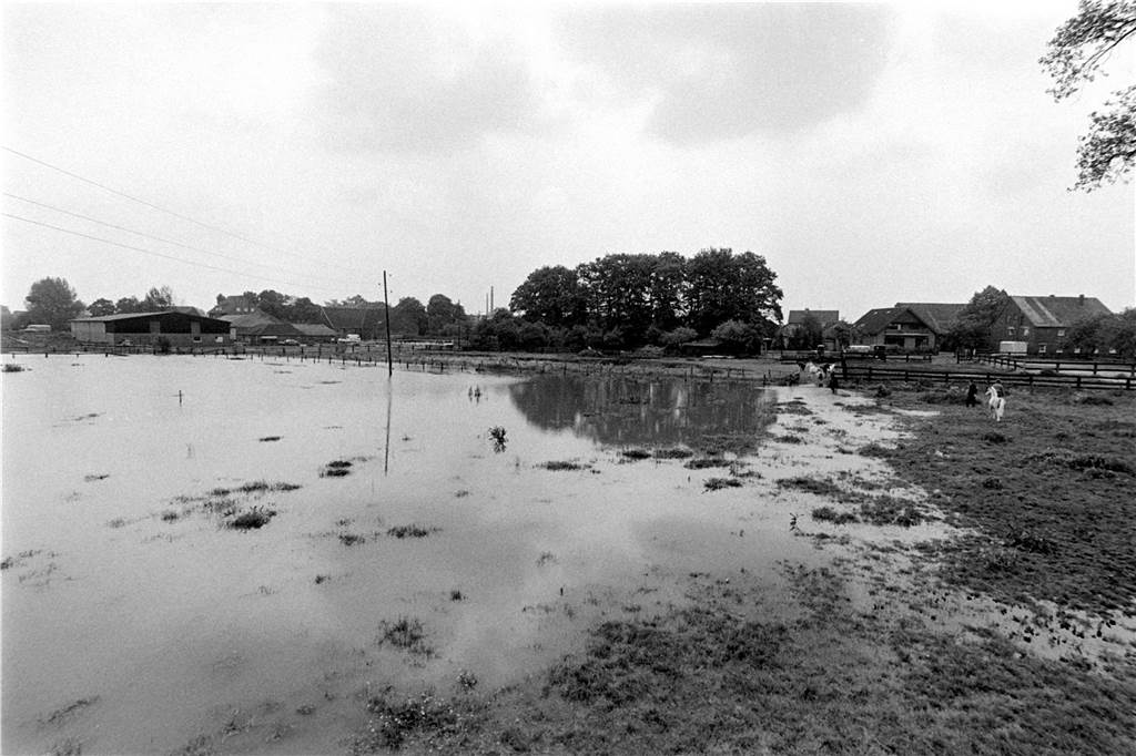 Hochwasser an der Lippe bei Alstedde im Mai 1983