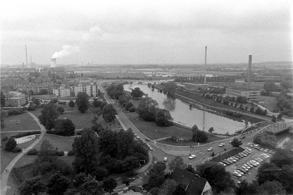 Hochwasser an der Lippe: Blick aus dem Rathaus über die Lippeauen