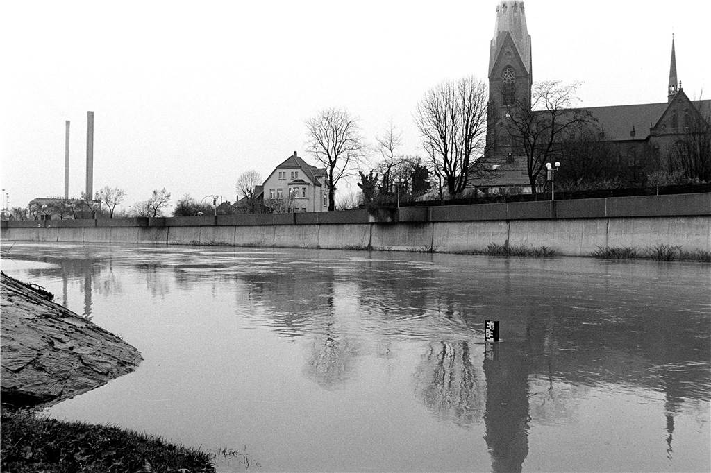 Hochwasser an der Lippe im Dezember 1981