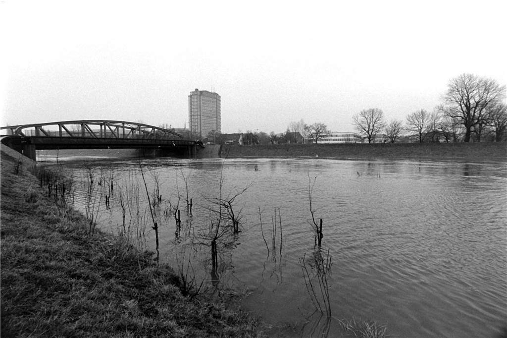 Hochwasser an der Lippe im Februar 1980