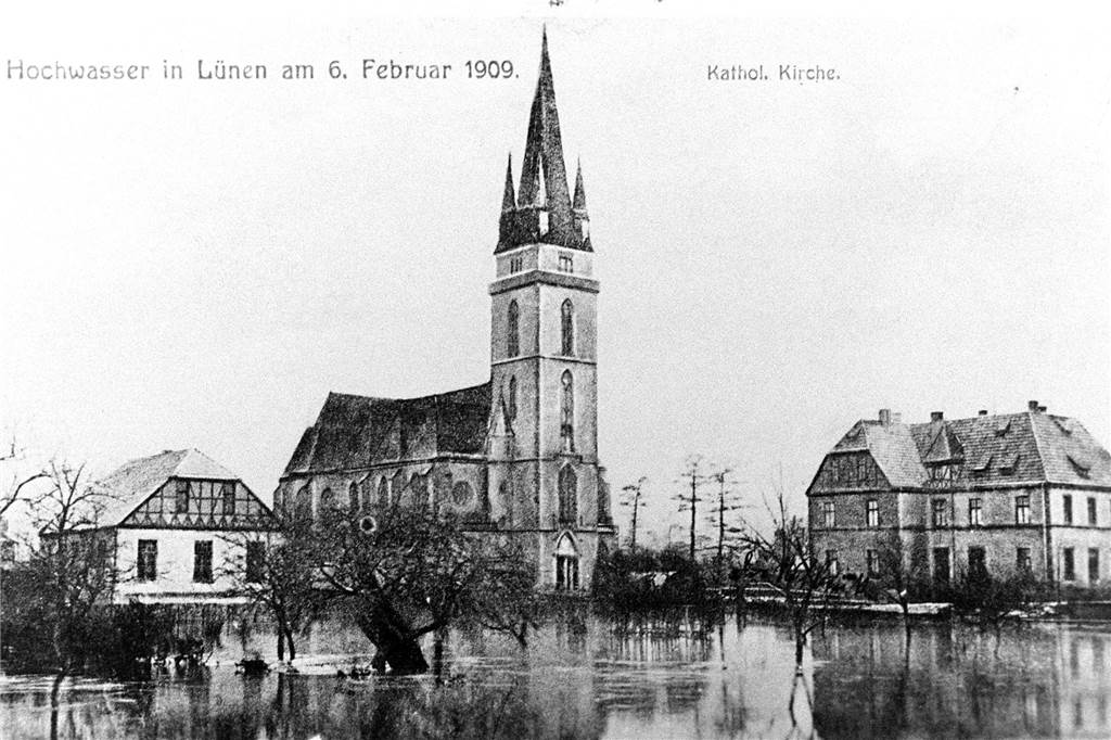 Hochwasser an der Lippe im Jahr 1909