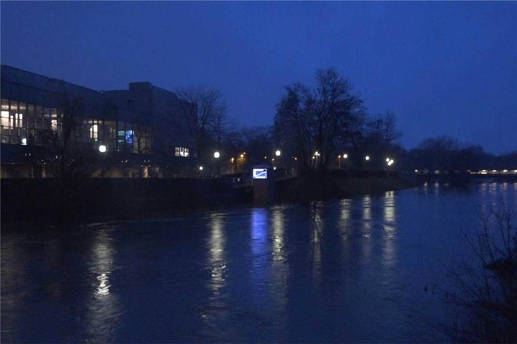 Hochwasser an der Lippe in der Lüner Innenstadt