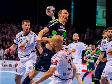 Holger Glandorf und Co. verloren das Hinspiel gegen Skopje mit 24:26. Foto: Benjamin Nolte