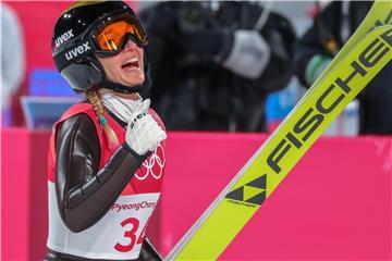 Holte Silber für Deutschland im Skispringen der Frauen: Katharina Althaus. Foto: Daniel Karmann