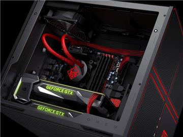 HPs Gaming-PC Omen X fasst bis zu zwei Grafikkarten für Spiele in virtueller Realität oder hoher 4K-Auflösung (3840 zu 2160 Pixel). Foto: HP