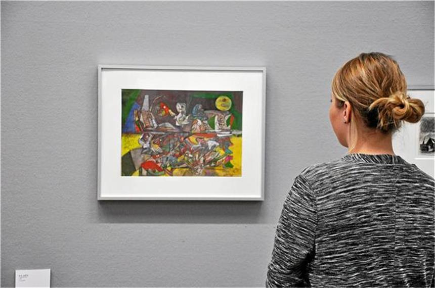 „Bruchstücke eines Traums “ sind spielerische Farbtupfer Hubert Berkes „Bruchstücke eines Traums“ von 1946 ist der Farbtupfer der gleichnamigen Ausstellung.