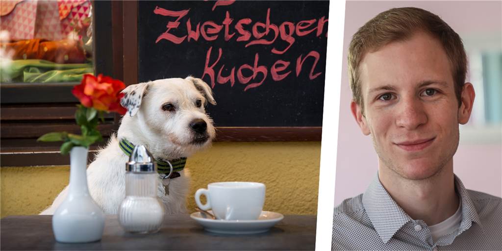 Hundeverbot in Restaurant: Entscheidung hat Verständnis statt Boykott verdient Montage aus einem Hund an einem Tisch und dem Autor