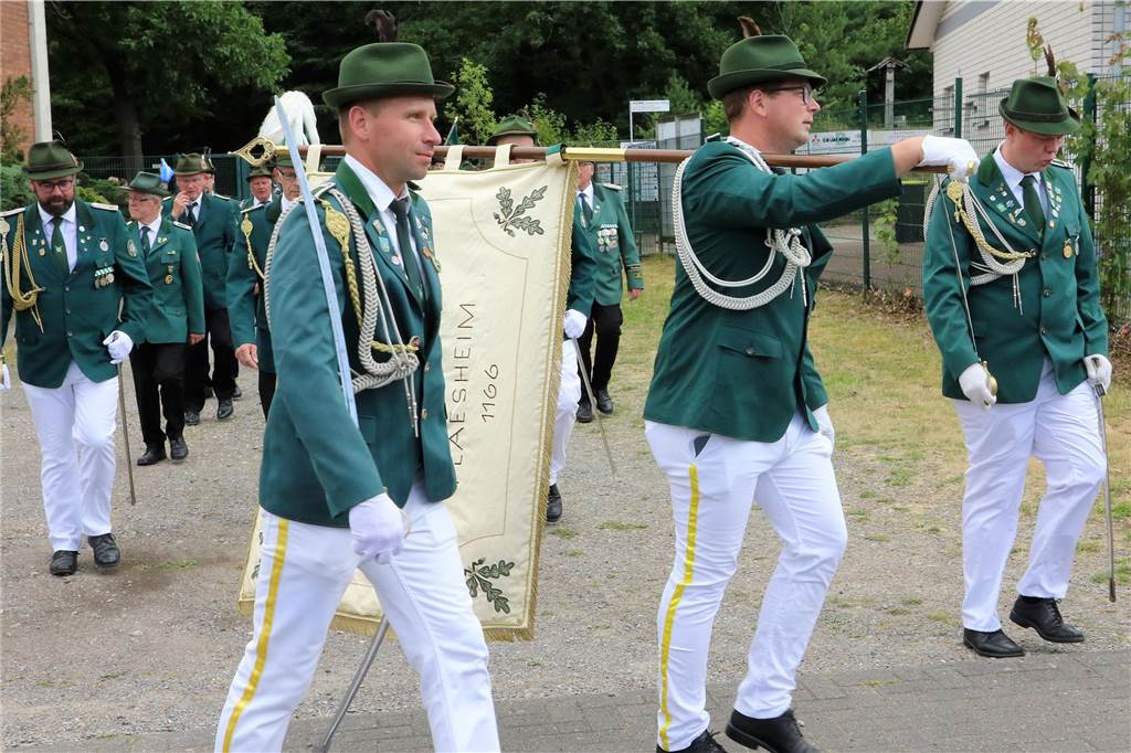 Im August feiert der Bürgerschützenverein Flaesheim sein erstes Schützenfest seit 2017. Mit dem Ausmarsch am Wochenende wurde die Saison eröffnet.