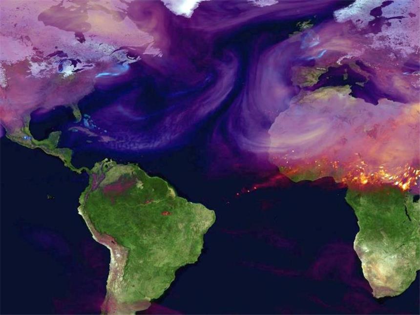 EU kämpft in Paris hart für ehrgeizige Klimaziele Im Durchschnitt verbleibt ungefähr die Hälfte des vom Menschen ausgestoßenen CO2 in der Atmosphäre. Die andere Hälfte wird zu Land, etwa durch große Wälder, oder im Meer absorbiert. Foto: Nasa