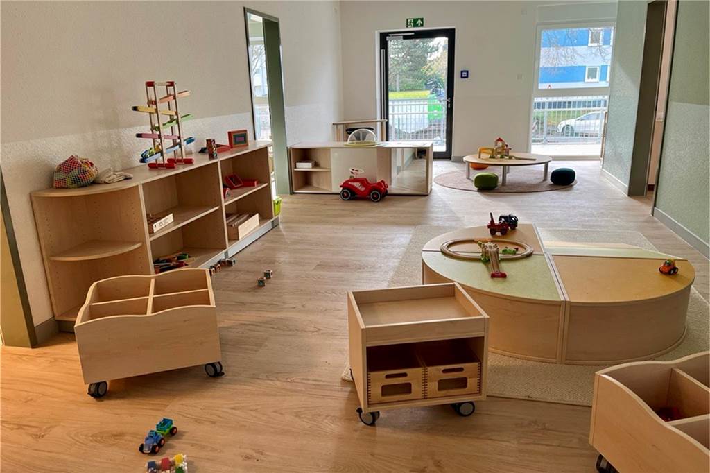 Neue Kita Meylantstraße steht kurz vor der Eröffnung Konstruktionsraum in der neuen Kita Meylantstraße in Dortmund-Wickede