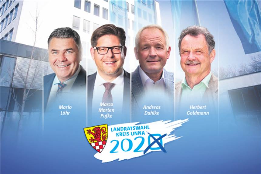 Das Rededuell ist vorbei: Schauen Sie den Livestream als Video Im Livestream am Donnerstagabend ab 19 Uhr diskutieren (v. l.) Mario Löhr, (SPD), Marco Morten Pufke (CDU), Andreas Dahlke (Wählergemeinschaft GFL) und Herbert Goldmann (Grüne).