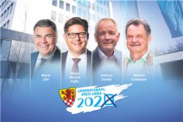 Im Livestream am Donnerstagabend ab 19 Uhr diskutieren (v. l.) Mario Löhr, (SPD), Marco Morten Pufke (CDU), Andreas Dahlke (Wählergemeinschaft GFL) und Herbert Goldmann (Grüne).