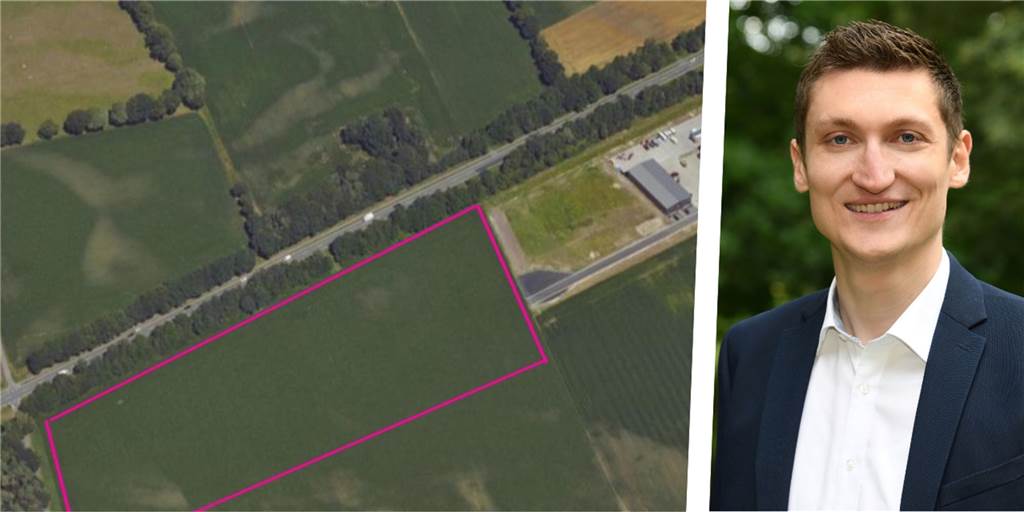 20-Millionen-Euro-Projekt: Geplante Biomethan-Anlage setzt Maßstäbe Im markierten Bereich soll die Biomethan-Anlage an der Ahauser Landstraße entstehen. Christoph Wischemann berichtet über den aktuellen Planungsstand.