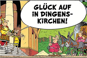 Im neuen Asterix-Mundart-Band hat Übersetzer Hennes Bender den Comic-Helden viele typische Redewendungen aus dem Ruhrgebiet in die Sprechblasen geschrieben. Foto: Asterix® - Obelix® - Idefix ® / © 2018 Les Éditions Albert René