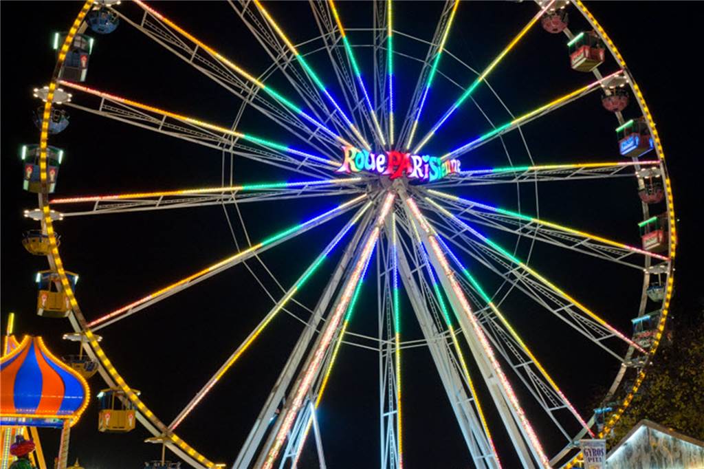 Simjü-Höhepunkte: Diese Geschäfte ragen bei der Kirmes heraus Im Riesenrad Roue Parisienne geht es 48 Meter in die Höhe.