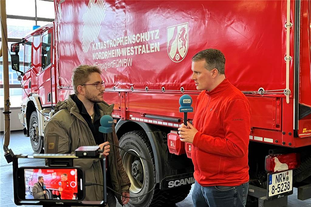 Hoher Lippe-Pegel sorgt für viele Einsatzorte Im Video-Interview mit Dorstens Bürgermeister Tobias Stockhoff spricht DZ-Reporter Julian Preuß über die aktuelle Hochwasserlage an der Lippe.