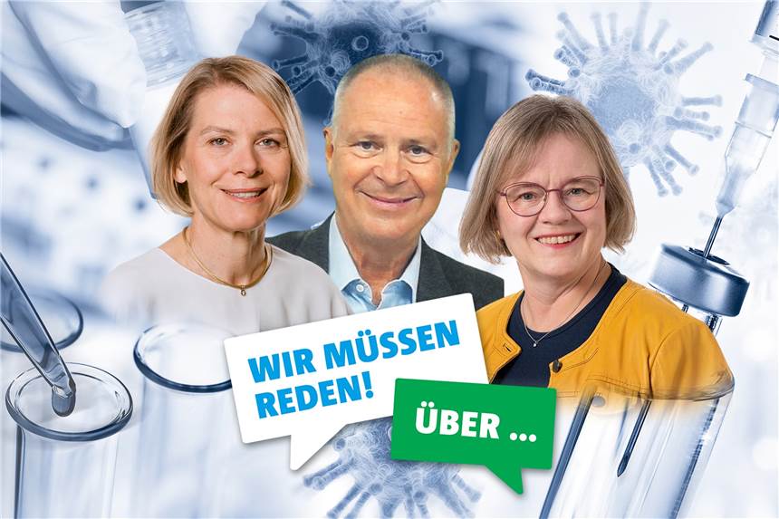 Immer neue Nachrichten zur Wirkung von Impfungen gegen das Coronavirus: Wie gut schützt eine Impfung wirklich? Wieso sterben Geimpfte trotzdem am Coronavirus? Auf diese und andere Fragen antworten beim Live-Talk am 18. Oktober (v.l.) Dr. Stefanie Schmickler, Prof. Thomas Schwenzer und Prof. Eva Hummers.