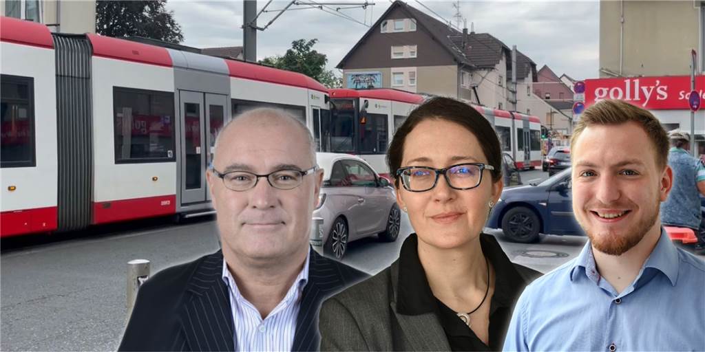 15 Unfälle in 7 Monaten - Polizei, DSW21 und ADAC erklären Gefahren in Wickede Immer wieder kracht es auf dem Wickeder Hellweg. Polizei-Sprecher Peter Bandermann (v.l.) und DSW21-Sprecherin Britta Heydenbluth erklären, was vor Ort das Problem sein könnte. Leon Müller vom ADAC gibt Verhaltens-Tipps für Autofahrer.