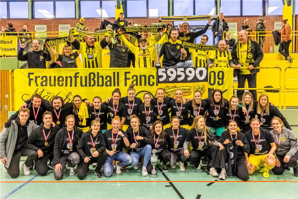 Impression vom Finaltag beim Dortmunder Hallenmasters der Frauen. Borussia Dortmund setzte sich im Finale gegen den TV Brechten durch und feierte den Sieg.
