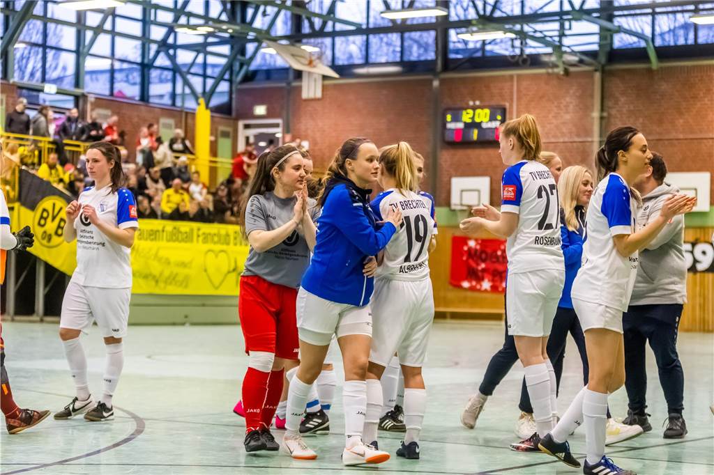 Impression vom Finaltag beim Dortmunder Hallenmasters der Frauen. Borussia Dortmund setzte sich im Finale gegen den TV Brechten durch und feierte den Sieg.