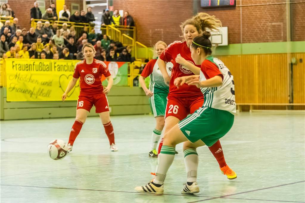 Impression vom Finaltag beim Dortmunder Hallenmasters der Frauen. Borussia Dortmund setzte sich im Finale gegen den TV Brechten durch und feierte den Sieg.