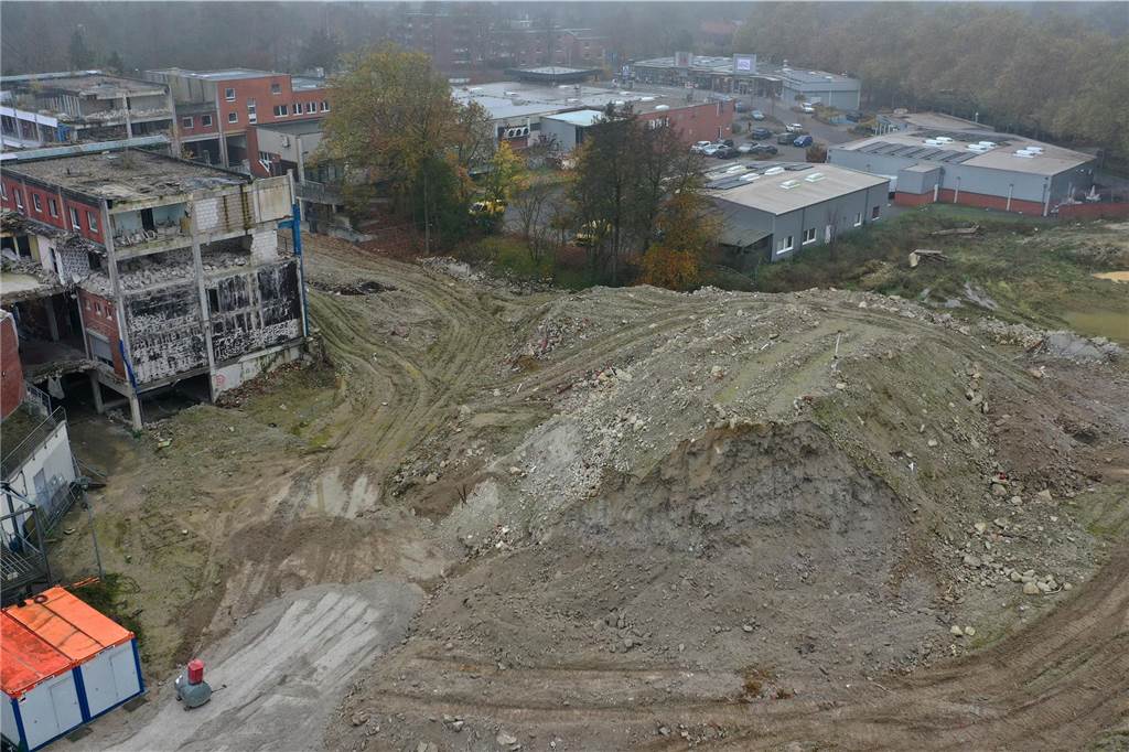 Impressionen vom Abriss der Ladenzeile Wulfener Markt in Dorsten