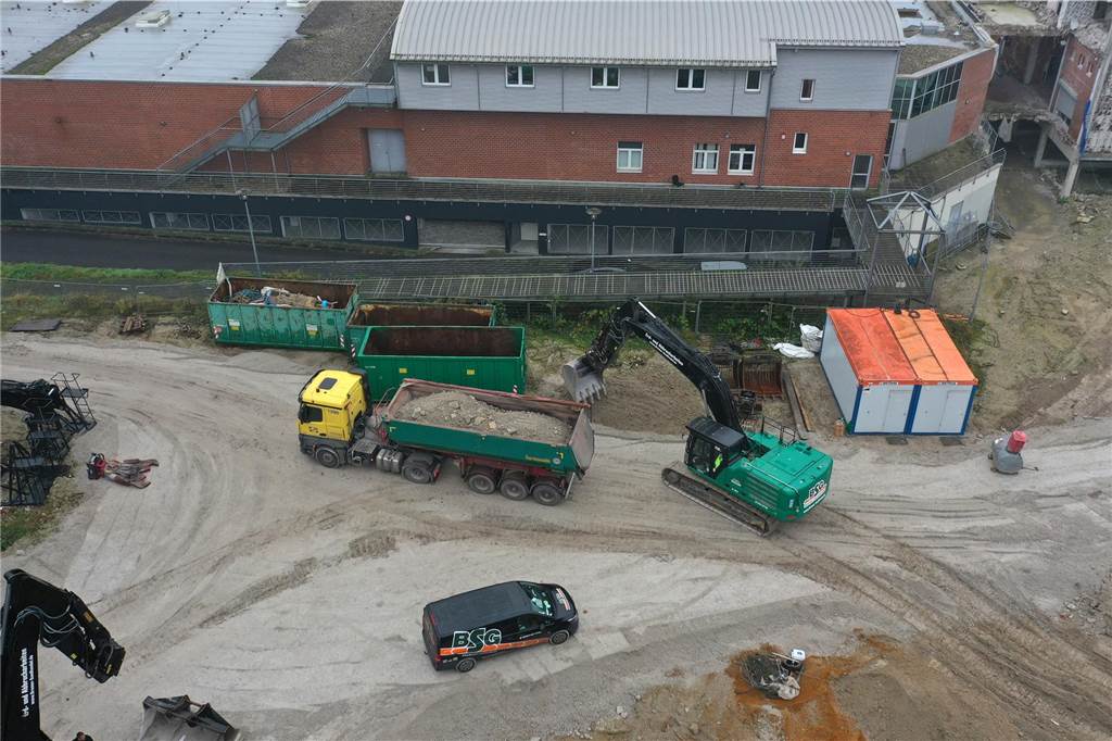 Impressionen vom Abriss der Ladenzeile Wulfener Markt in Dorsten