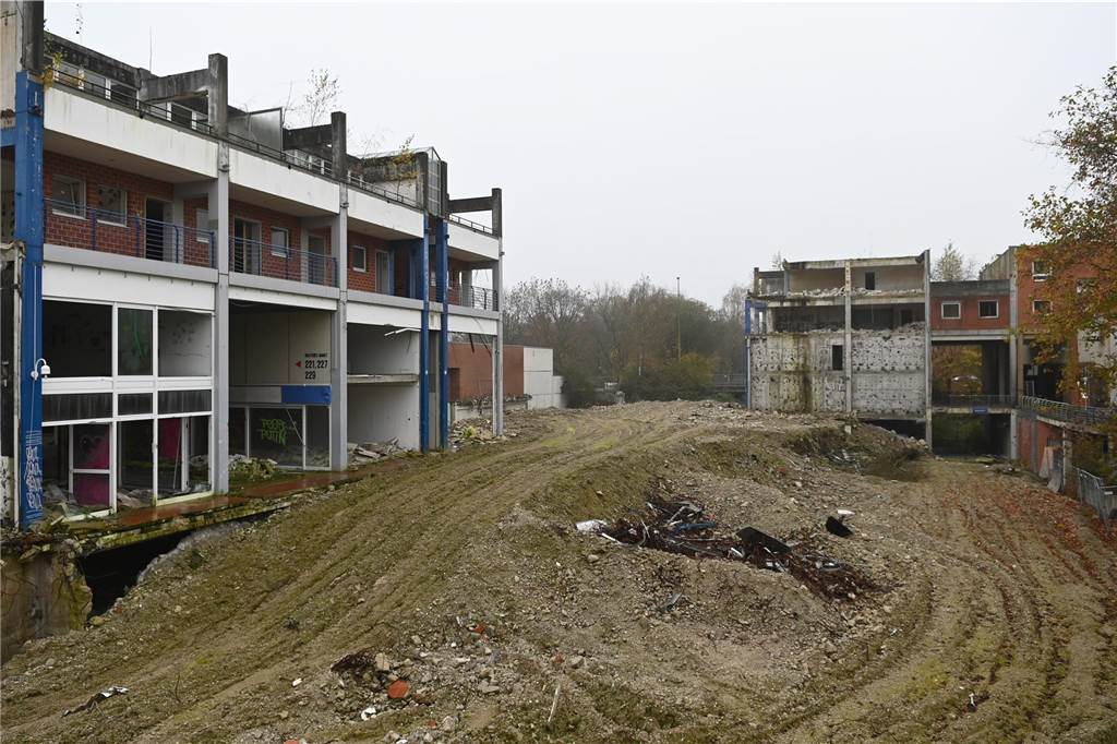 Impressionen vom Abriss der Ladenzeile Wulfener Markt in Dorsten