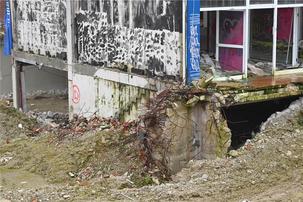 Impressionen vom Abriss der Ladenzeile Wulfener Markt in Dorsten