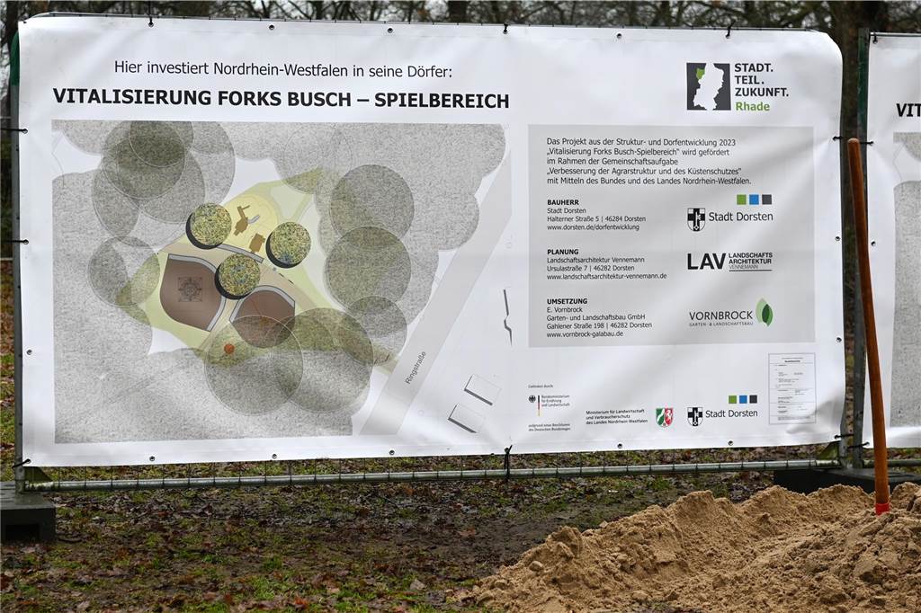 Impressionen vom Spatenstich für den Spielplatz im Forks Busch