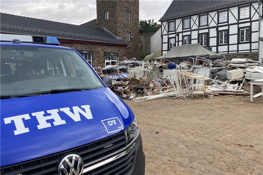 Neue THW-Helfer aus Werne direkt an die Flut-Front geschickt In Bad Münstereifel gab es viele Schäden von den Regenmassen.