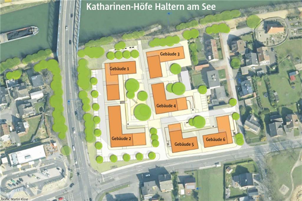 Kindergarten in Bossendorf wird nicht fertig - Investor begründet Verzögerungen In das Gebäude 1 entlang der Recklinghäuser Straße wird der Kindergarten integriert.