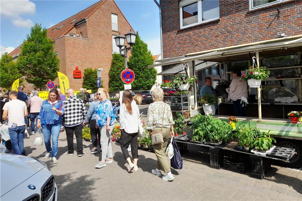 In der Innenstadt gab es verschiedene Blumen zu kaufen.
