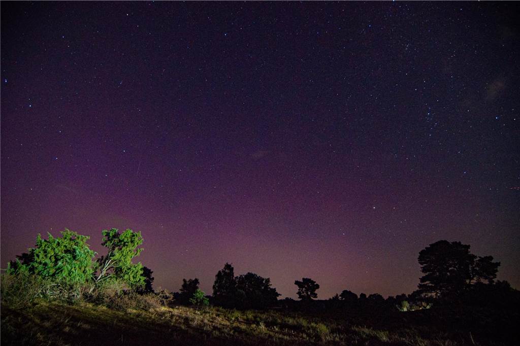 In der Nacht auf Dienstag konnte man die atemberaubende Kombination von Polarlichtern, Perseiden, der Milchstraße und Bodennebel in der Westruper Heide bestaunen. 